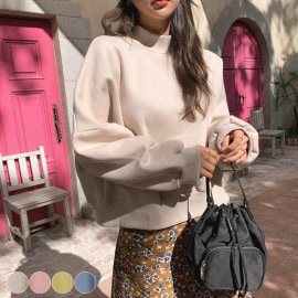 裏起毛 ハーフハイネック スウェット トレーナー