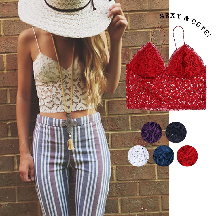 Vネック 総レースキャミ ビスチェ キャミソール インナー