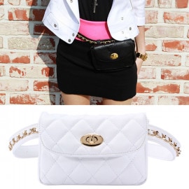 チェーンベルト ダイヤステッチ ボディバッグ