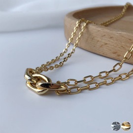 3リング 二連 チェーンネックレス