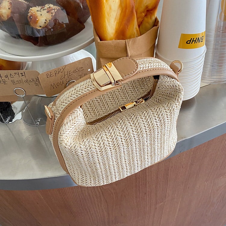 2WAY コロッとかわいい かご編み ミニバッグ
