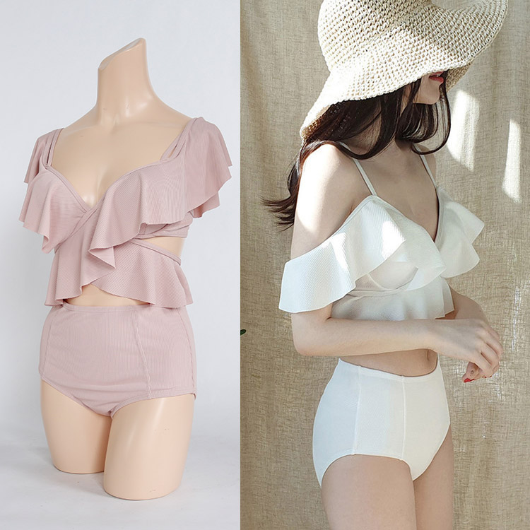 クロスデザイン フリルオフショルダー ビキニ