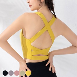 バッククロス カップ付き タンクトップ ヨガウェア