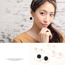 メール便送料無料 2way ピアス ファー 揺れる