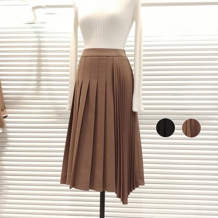 アンシンメトリー プリーツ スカート