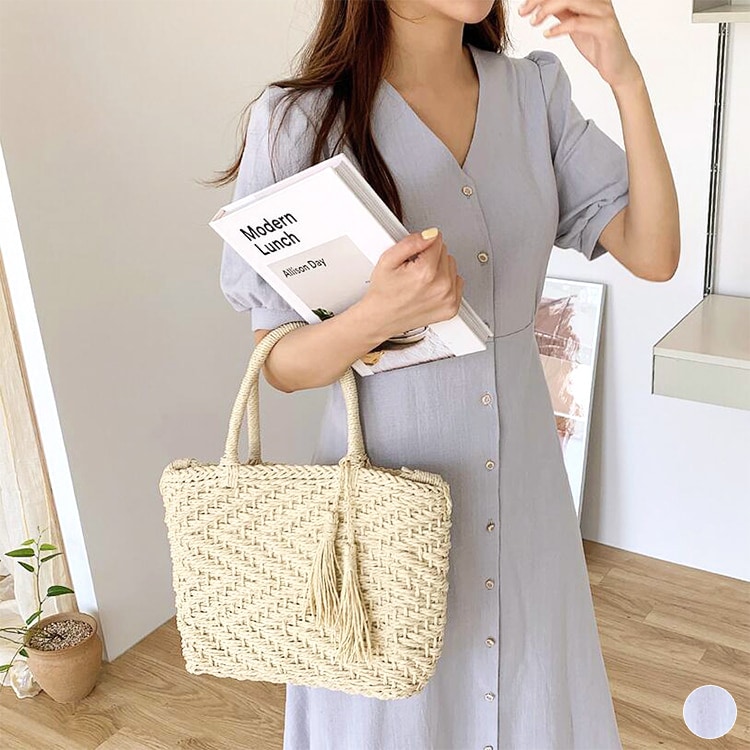 きれいめ フロントボタン ミモレ丈 ワンピース