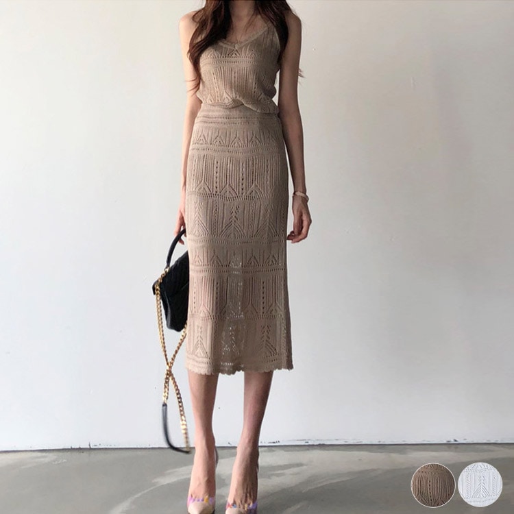 クロシェ タイトスカート セットアップ