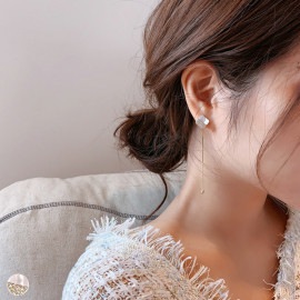 きれいめ シェル チェーン ロングピアス