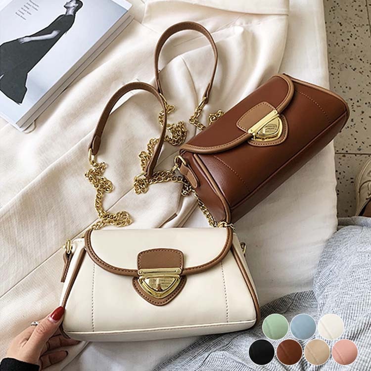 コロッとかわいい バイカラー 斜め掛け ミニポシェット