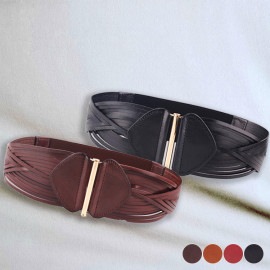 リアルレザー 幅広 編み 太ベルト