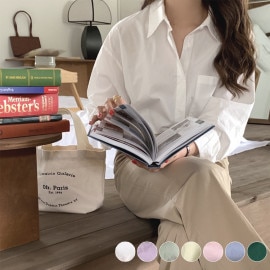 ゆったりドロップショルダー 長袖 シンプルシャツ