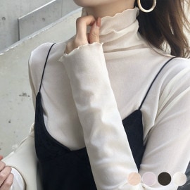 薄手 ハイネック シースルー インナー