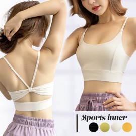 バックコンシャス リボンデザイン ヨガ ブラトップ