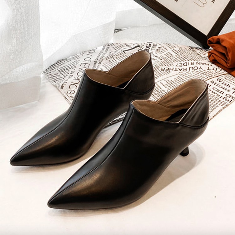 ピンヒール Vカット ハイヒール ブーティー