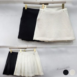 韓国ゴルフウェア バックプリーツ フリース ミニスカート