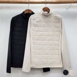 韓国ゴルフウェア パディング 防寒 ハイネック トップス