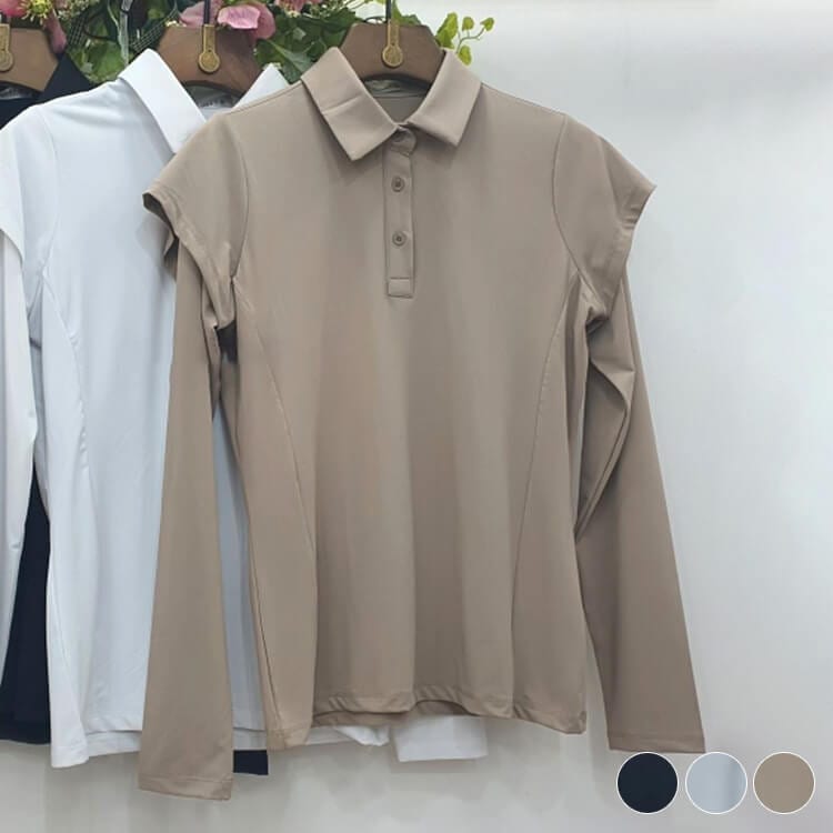 韓国ゴルフウェア ダブルスリーブ ポロシャツ