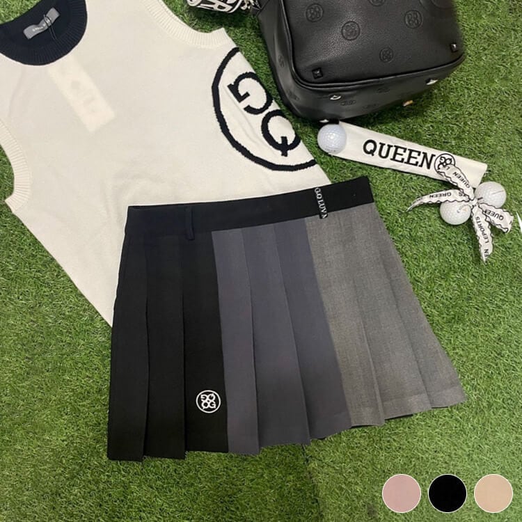 韓国ゴルフウェア グラデーションカラー プリーツ