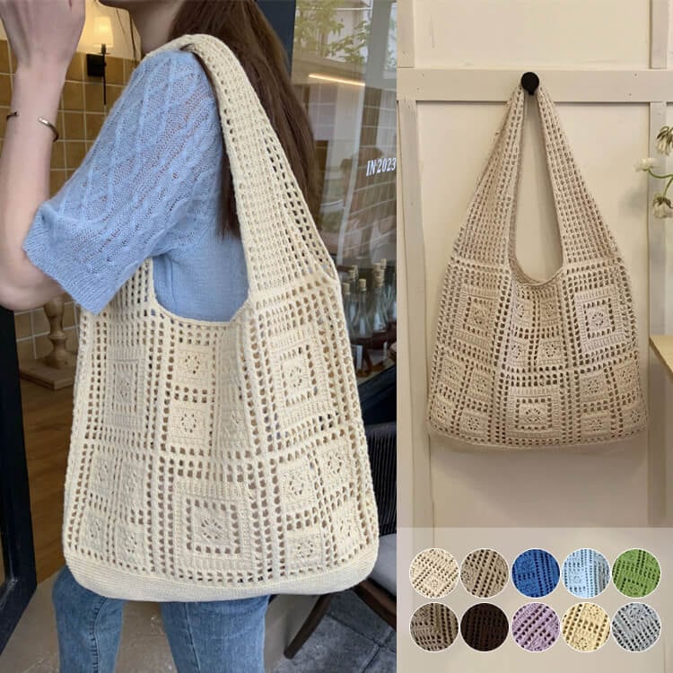 シースルー クロシェニット ショルダーバッグ