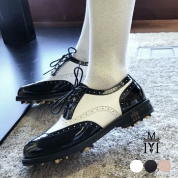 ゴルフシューズ レディース トラディションズ 韓国 ハンドメイド 配色 クラシックシューズ