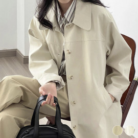 ゆったり シンプル ひざ丈 ダスターコート|アウター|レディースファッション