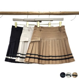 韓国ゴルフウェア ダブルライン アシンメトリー スカート