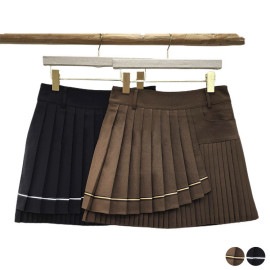 韓国ゴルフウェア ダブルプリーツ アシンメトリー スカート|ゴルフウェア|スポーツウエア