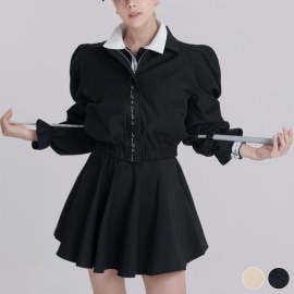 レタリングリボン パフスリーブ ジャケット ジャンパー