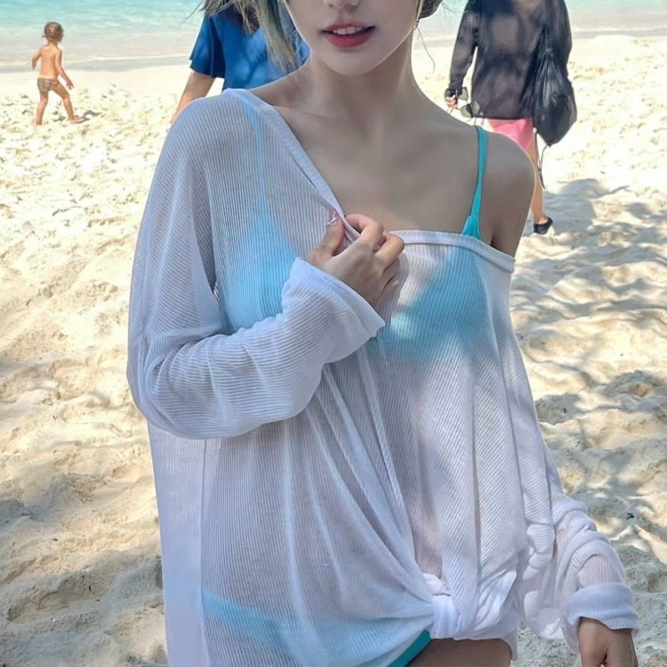 シースルー 長袖 ラッシュガード 軽量 ゆったり 夏 ゆったり 長袖 シースルー ラッシュガード | スポーツウエア