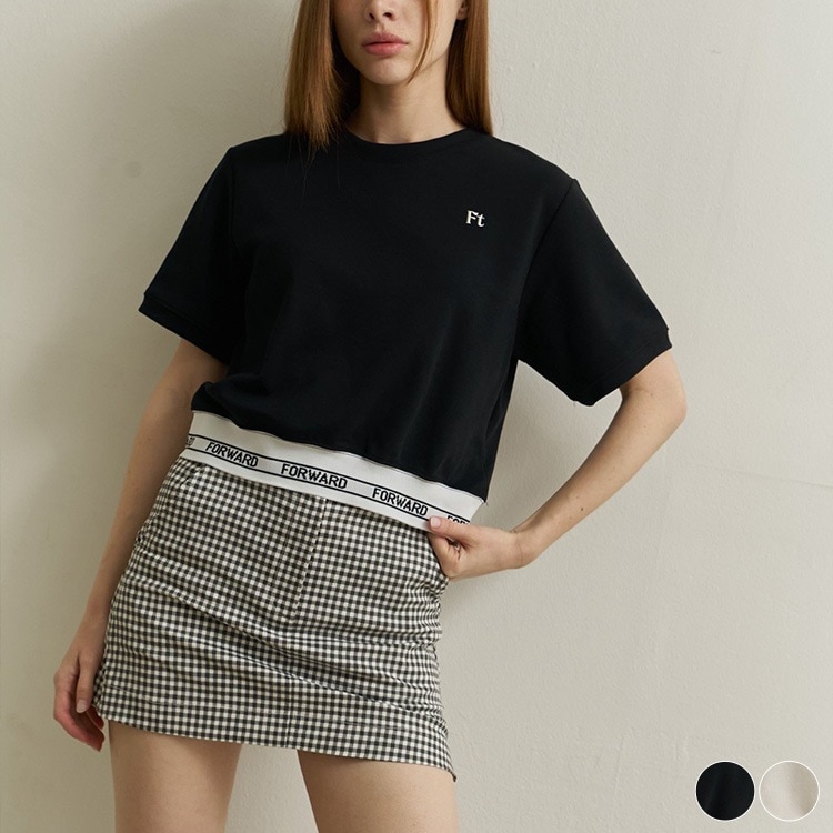 韓国ゴルフウェア クロップド丈 半袖 Tシャツ