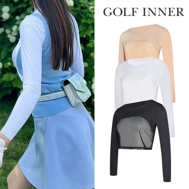★新品未使用★肌色UVインナー　Fサイズ UVカット 冷感素材 Uネック メッシュ インナー | スポーツウエア
