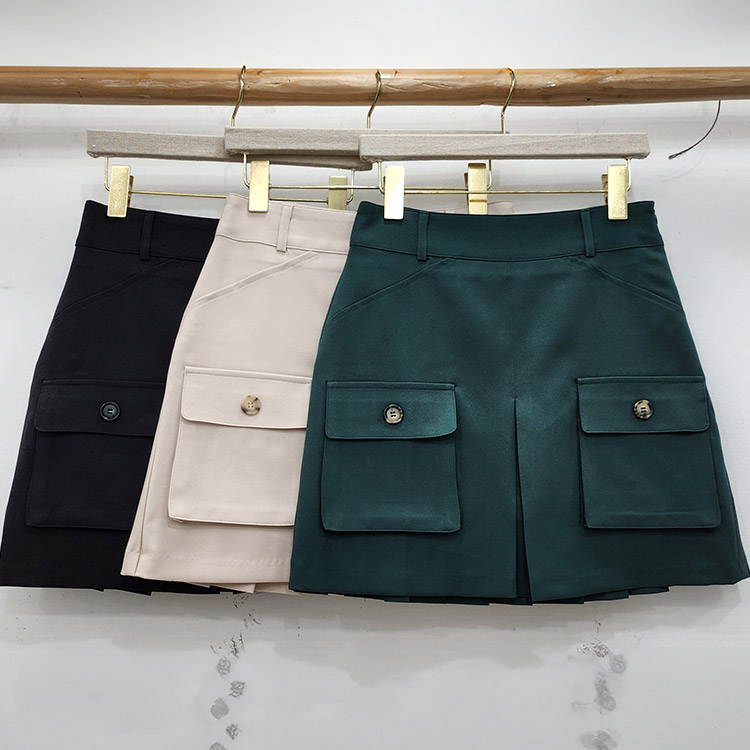 切り替え プリーツ カーゴスカート 韓国ゴルフウェア

