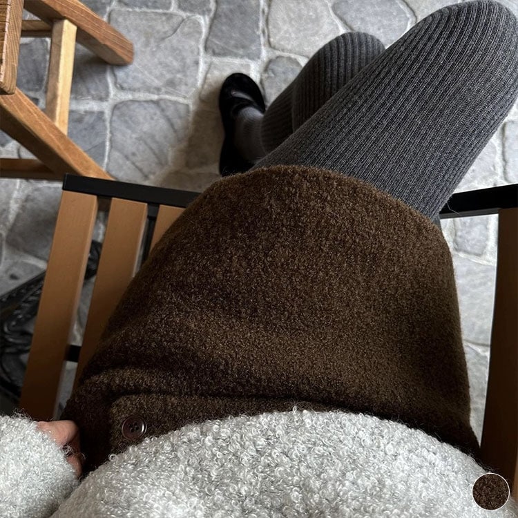 もこもこ ショート丈 台形 スカート

