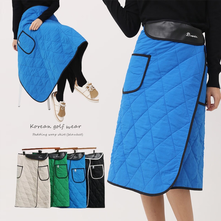裏起毛 キルティング ラップ スカート 韓国ゴルフウェア