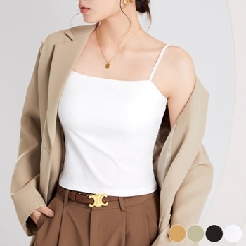 ダブルショルダー カップ付き キャミソール インナー トップス