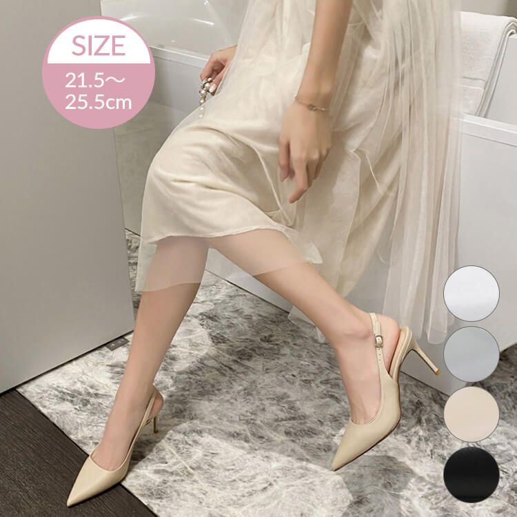 選べるヒール フェイクレザー バックストラップサンダル