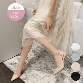 選べるヒール フェイクレザー バックストラップサンダル