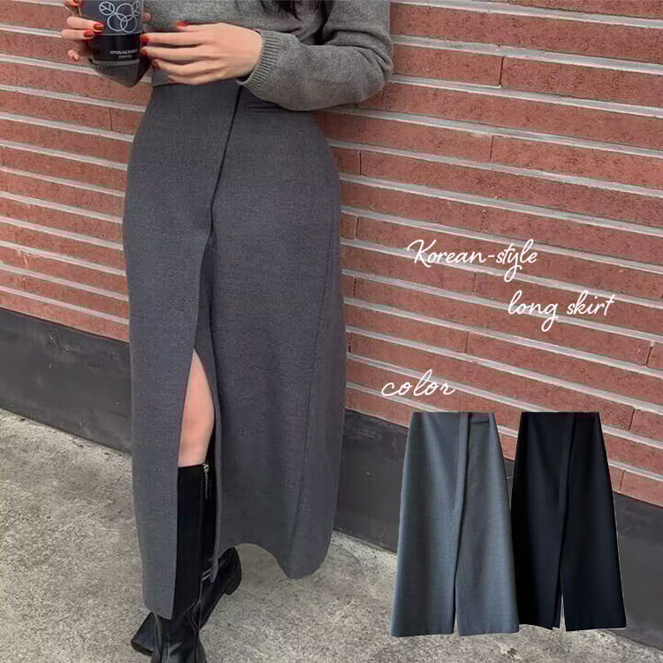 前スリット ハイウエスト 美ライン ロングスカート

