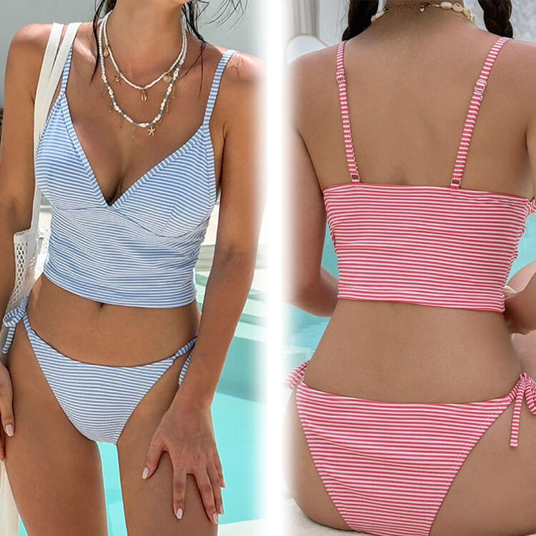 キャミソール ボーダー柄 セパレート ビキニ 水着