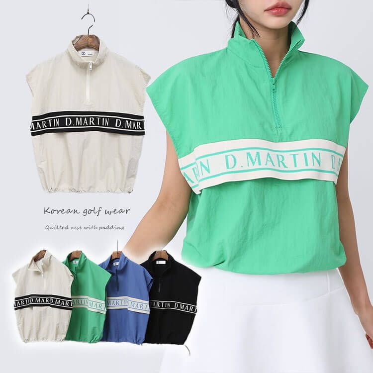 韓国ゴルフウェア ハーフジップ ハイネック 長袖Tシャツ