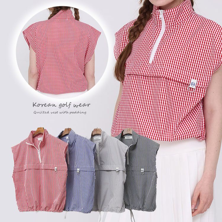 セットアップ可能！ ギンガムチェック ゴルフ トップス