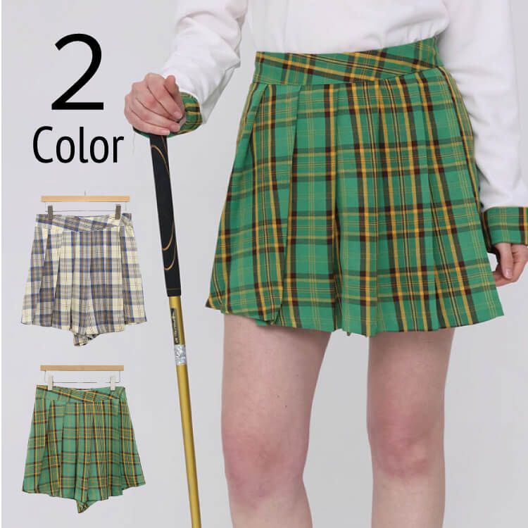 韓国 ゴルフウェア ラップ 巻きスカート風 キュロット ショートパンツ