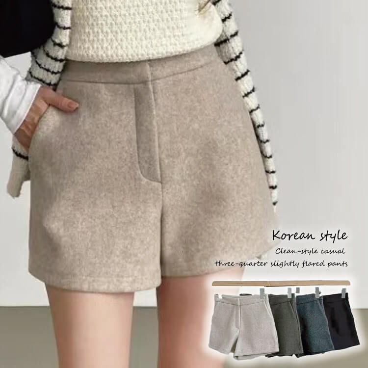 台形 シルエット 秋 冬 ショートパンツ