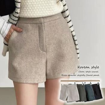 台形 シルエット 秋 冬 ショートパンツ