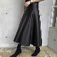 ミモレ丈 フレアライン フェイク レザースカート