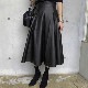 ミモレ丈 フレアライン フェイク レザースカート