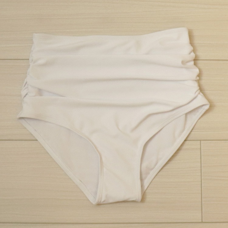 胸元クロス ハイウエストギャザー バンドゥビキニ