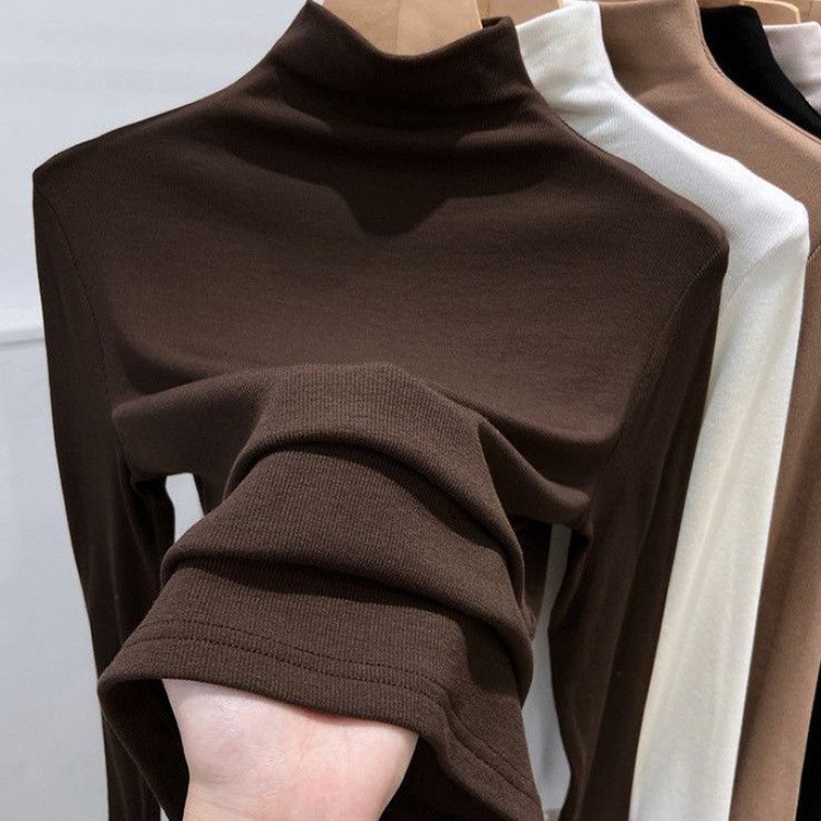 裏起毛 モックネック 長袖 ストレッチ Ｔシャツ