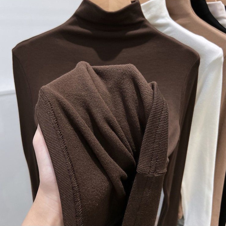 裏起毛 モックネック 長袖 ストレッチ Ｔシャツ