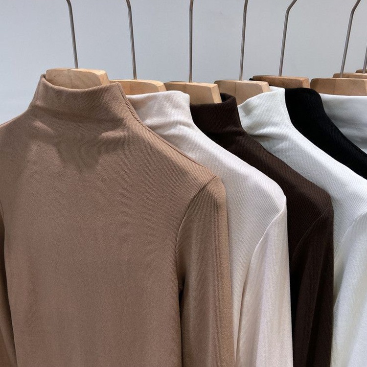 裏起毛 モックネック 長袖 ストレッチ Ｔシャツ